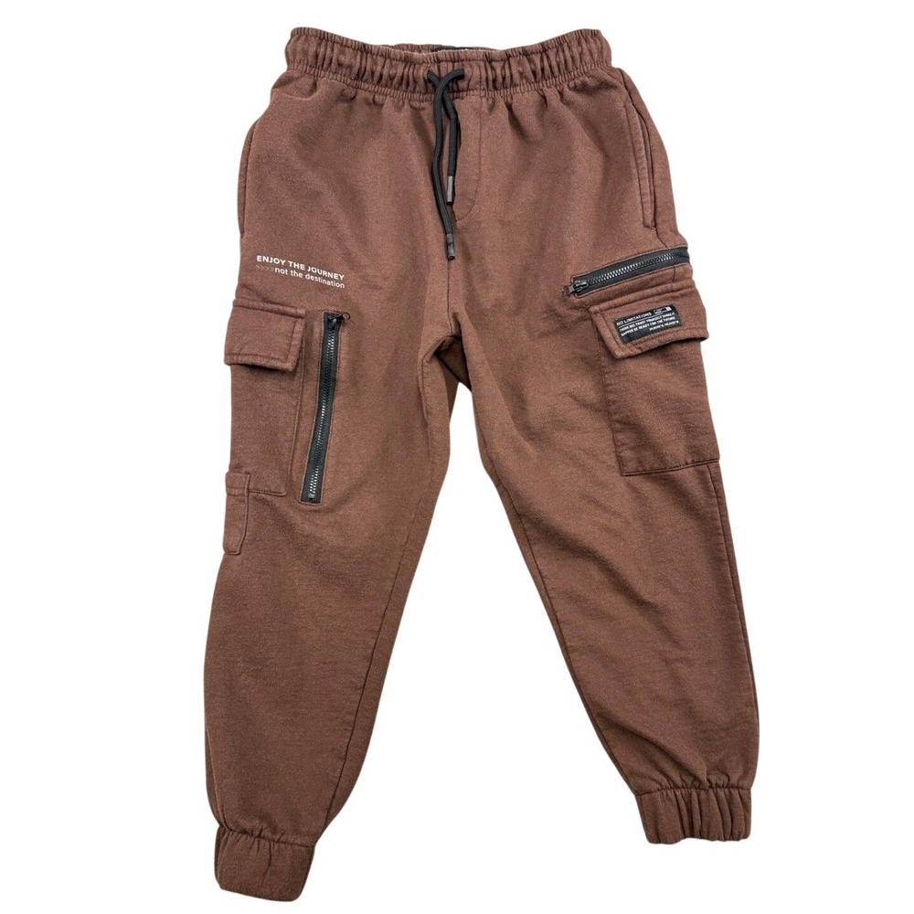 Triumph & Tragedy Big Boy Brown Cargo Sweatpants Joggers Kids Size 10 M